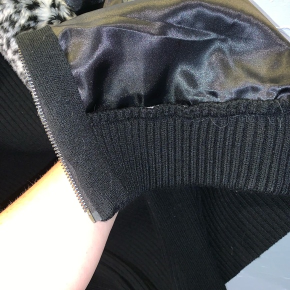 Leopard print faux fur Sweater coat with front zip and collar - Picture 8 of 10